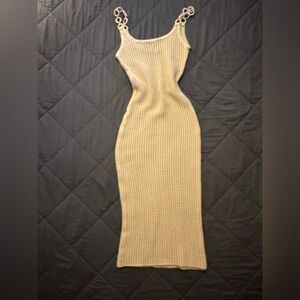 Forever 21 Sleeveless Beige Knit Midi Bikini Cover Up Dress